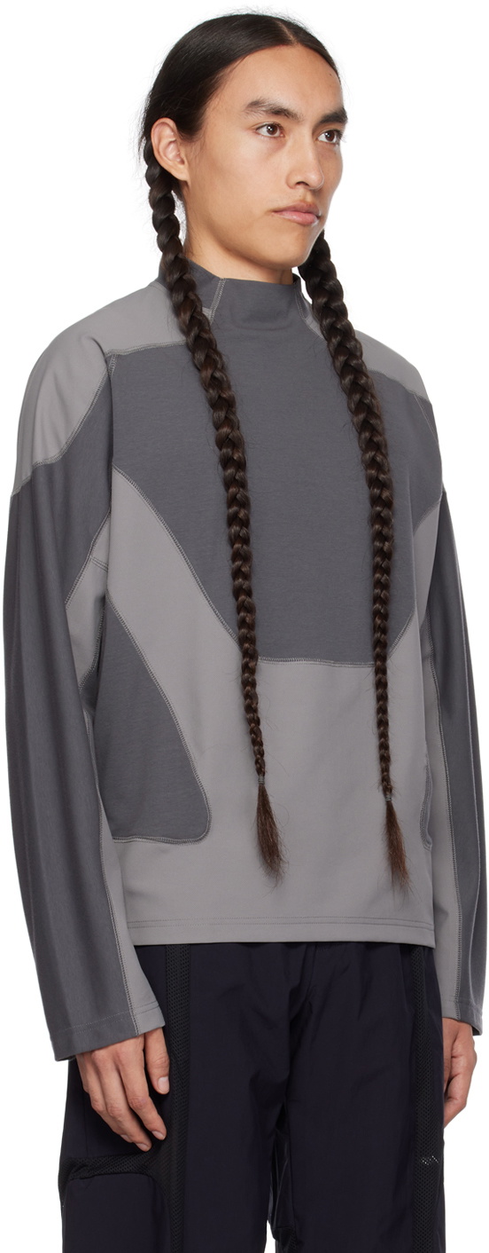 _J.L - A.L_ Gray Paneled Long Sleeve T-Shirt