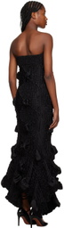Feben Black Flamenco Maxi Dress