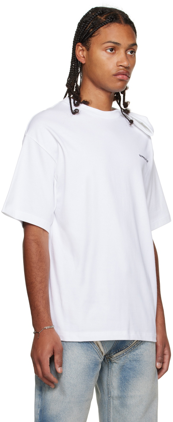 Y/Project SSENSE Exclusive White Folded Shoulder T-Shirt Y