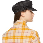 Maison Michel Black Denim New Abby Cap