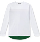 Aloye - Colour-Blocked Poplin-Panelled Cotton-Jersey T-Shirt - White