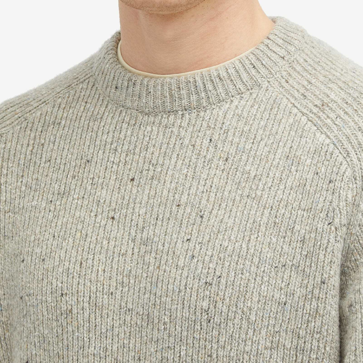 Foret Men's Cone Rib Knit Sweatshirt in Light Grey Melange