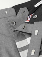 Thom Browne - Pleated Striped Wool Skirt - Gray