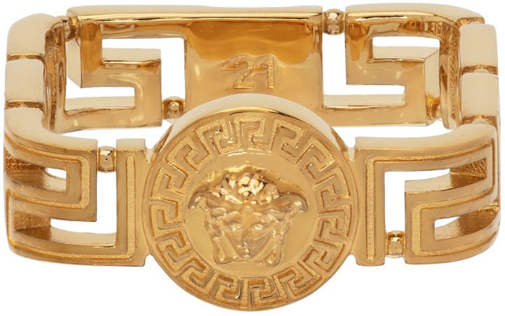 Photo: Versace Gold Medusa Greca Square Ring