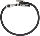 Salvatore Ferragamo Black Large Gancini Bracelet