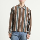 ACMH by Magic Castles Men's Deja Vu Overshirt in Brown Stripe Crinkle