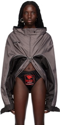 Liza Keane SSENSE Exclusive Gray & Black Rider Jacket
