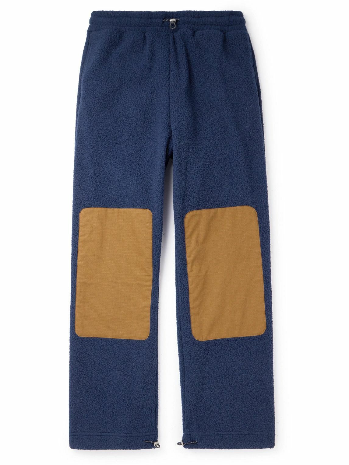 Photo: Cherry Los Angeles - Straight-Leg Ripstop-Trimmed Fleece Trousers - Blue
