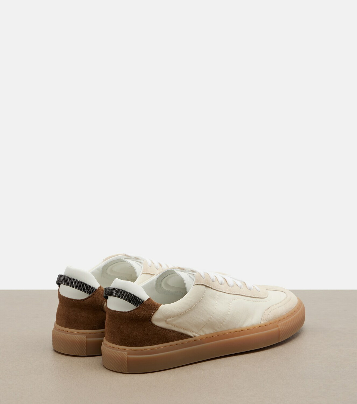 Brunello Cucinelli Monili suede-trimmed sneakers