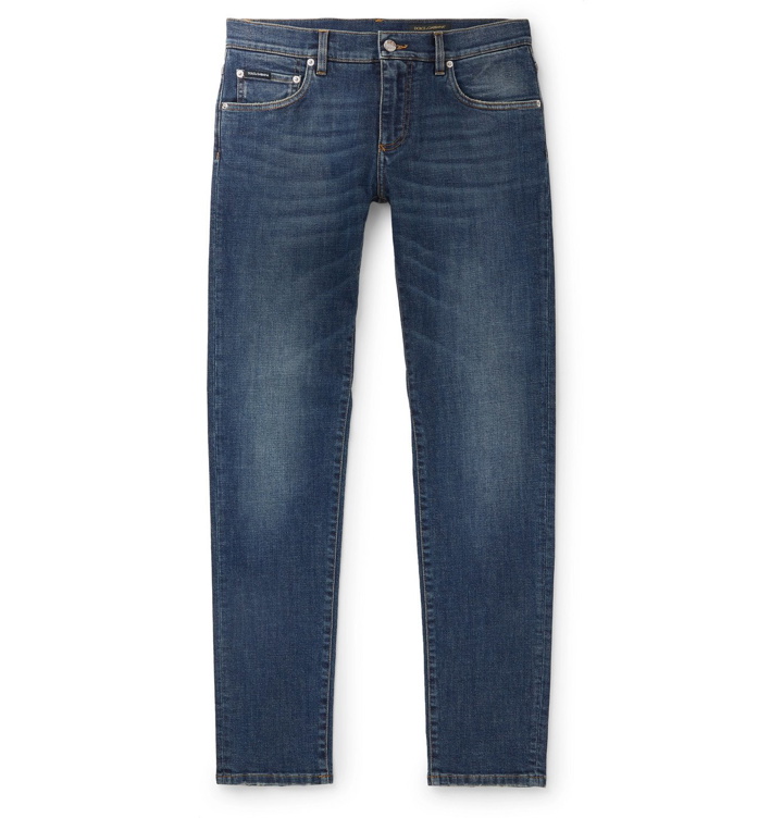 Photo: Dolce & Gabbana - Slim-Leg Stretch-Denim Jeans - Blue