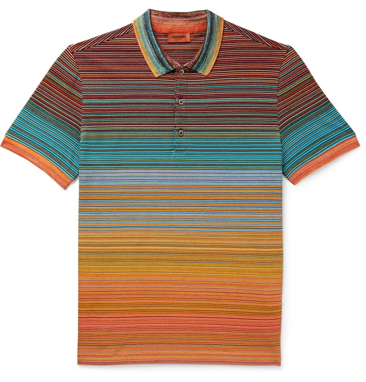 Photo: Missoni - Striped Cotton Polo Shirt - Multi