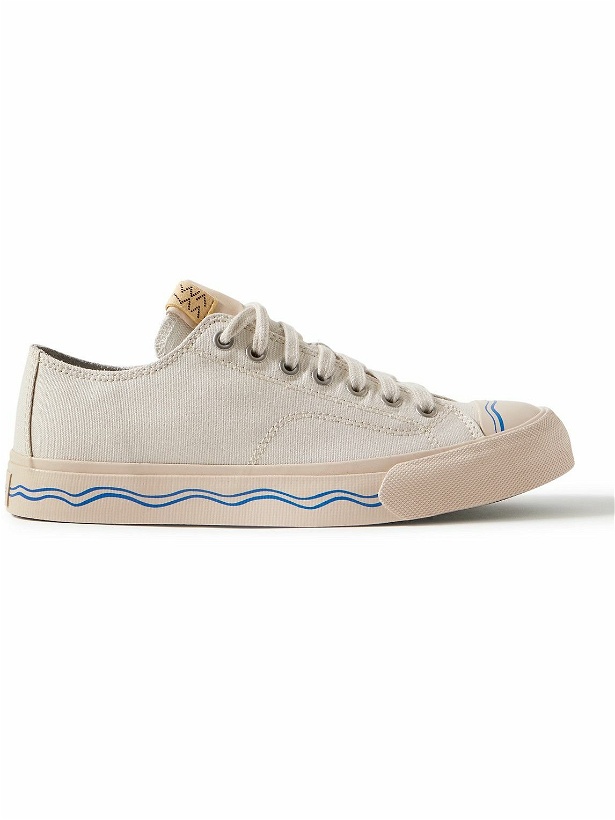 Photo: Visvim - Seeger Leather-Trimmed Canvas Sneakers - White