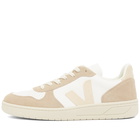 Veja Men's V-10 Leather Basketball Sneakers in Extra White/Sable Sahara