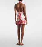 Poupette St Barth Manon printed satin minidress