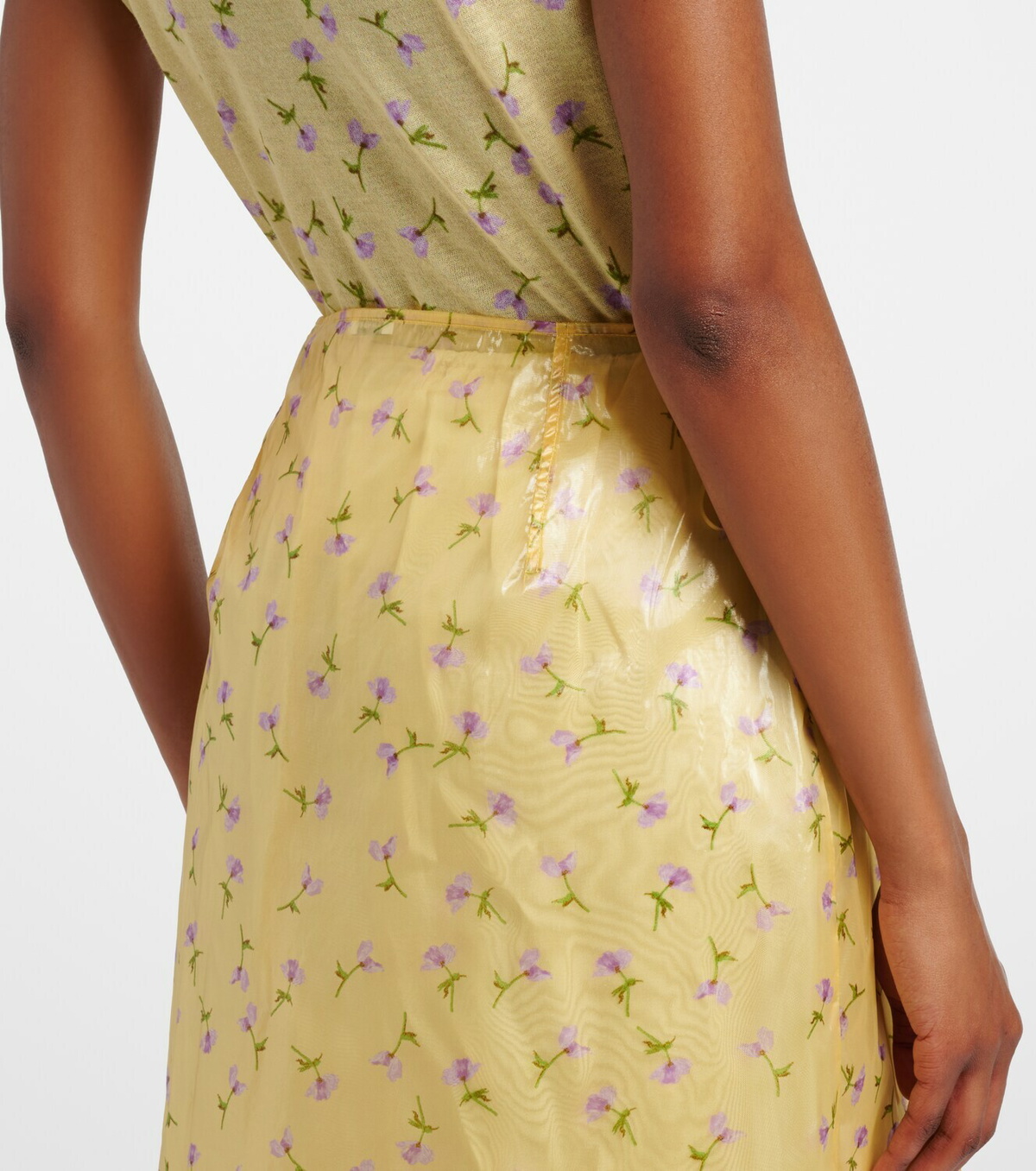 Jil Sander Floral organdy midi skirt