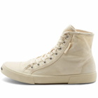 Balenciaga Men's Paris High Top Canvas Sneakers in White/White