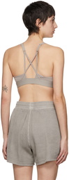 Reebok Classics Grey Lux Strappy Sports Bra