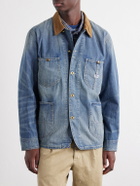 RRL - Stockton Corduroy-Trimmed Denim Jacket - Blue