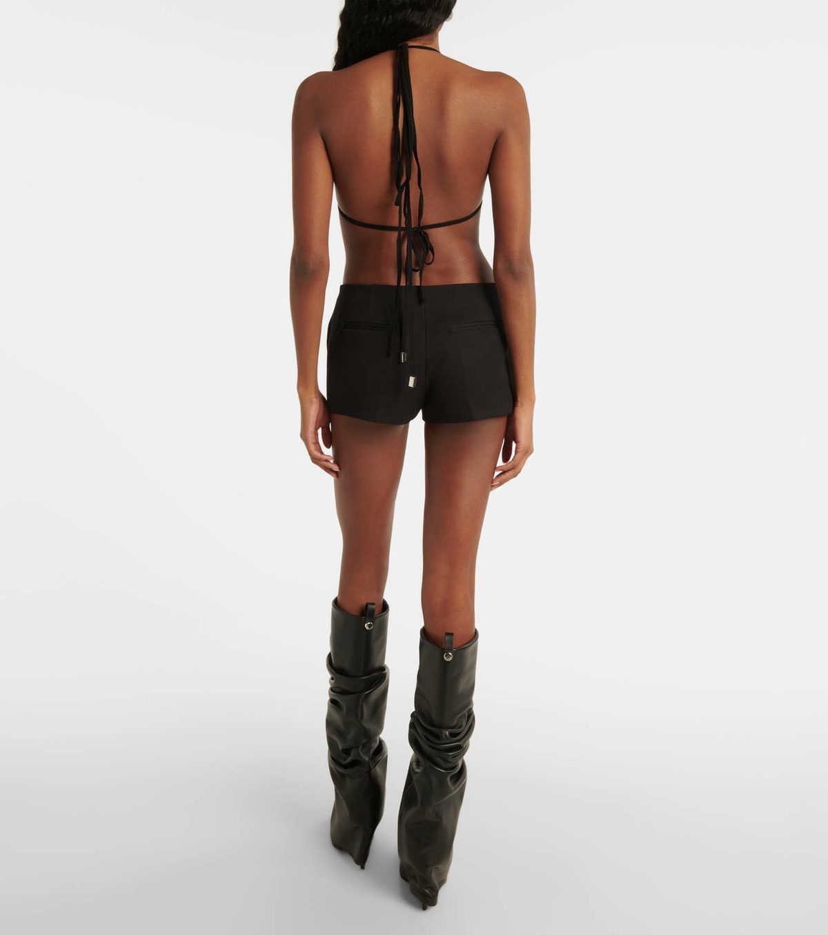 The Attico Embellished tulle bra top