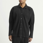 Homme Plisse Men's Button Down Shirt in 15-Black