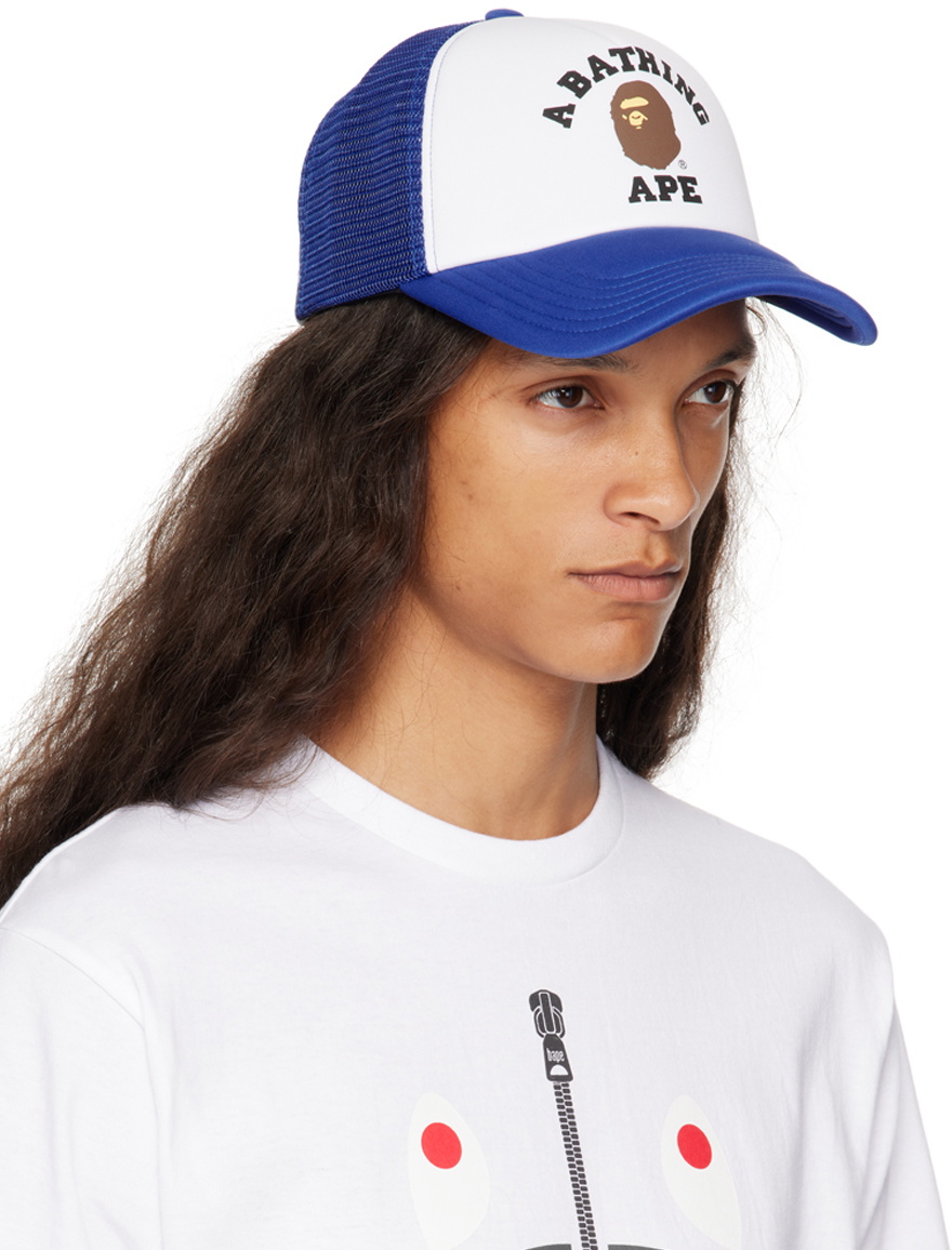 Abathing ape selling Bape college logo trucker hat