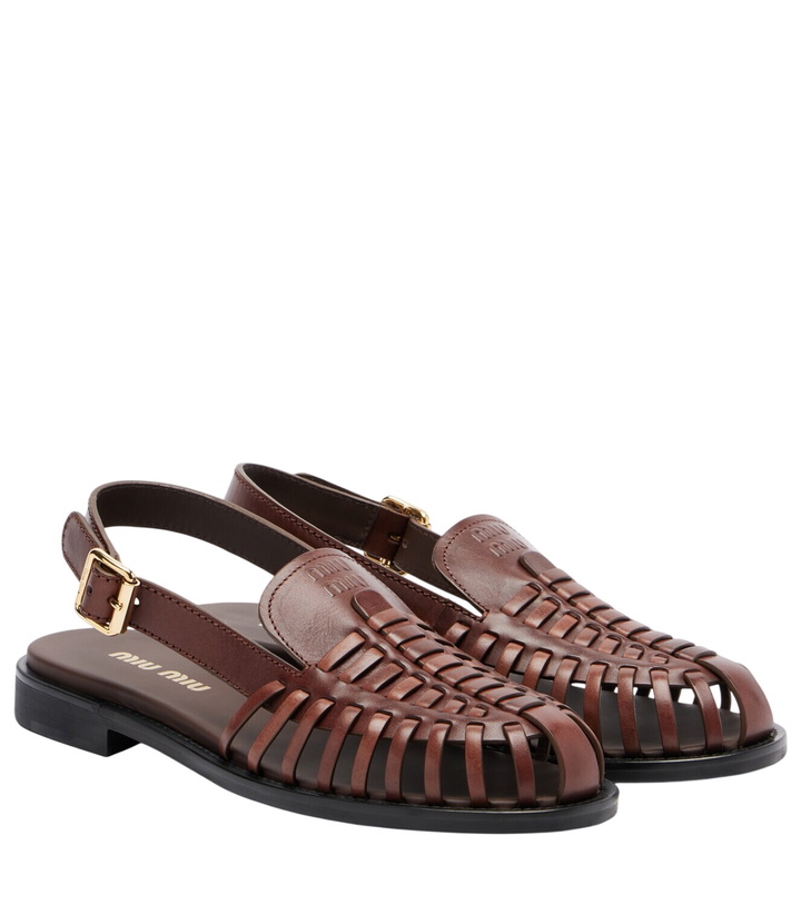 Photo: Miu Miu Leather slingback fisherman sandals