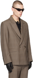 Ernest W. Baker Beige Check Blazer