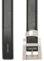 Versace Glossed Leather Belt Black