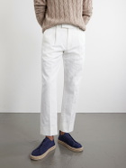 Zegna - Triple Stitch™ Leather-Trimmed Suede Slip-On Sneakers - Blue