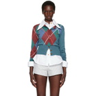 Vivienne Westwood Blue Argyle Cropped Cardigan
