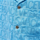 Versace Men's All Over Logo Towel Overshirt in Blue