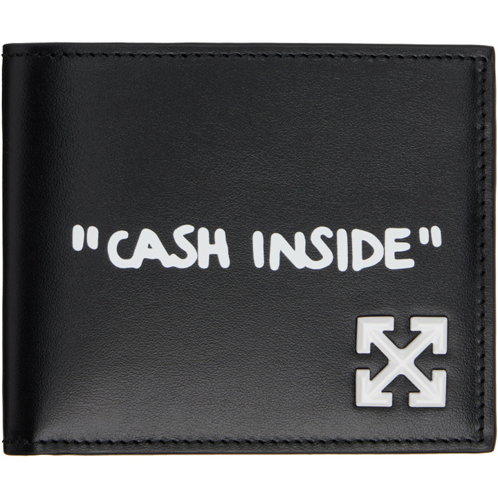 Photo: Off-White Black Jitney Quote Bifold Wallet