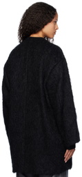 AURALEE Black Brushed Mohair Shaggy Coat