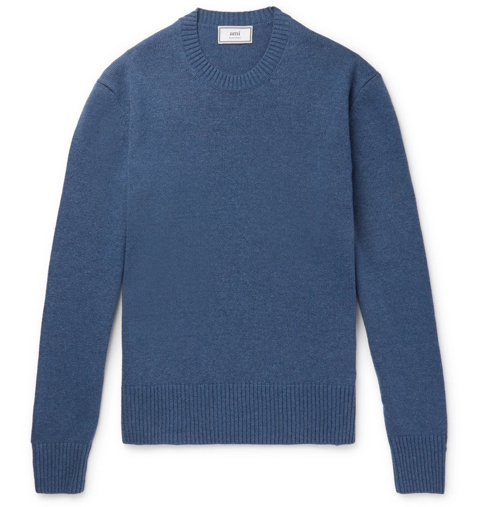 AMI - Knitted Sweater - Men - Blue AMI