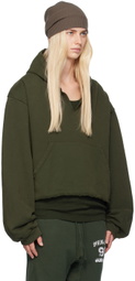 GREG ROSS SSENSE Exclusive Green V-Neck Hoodie