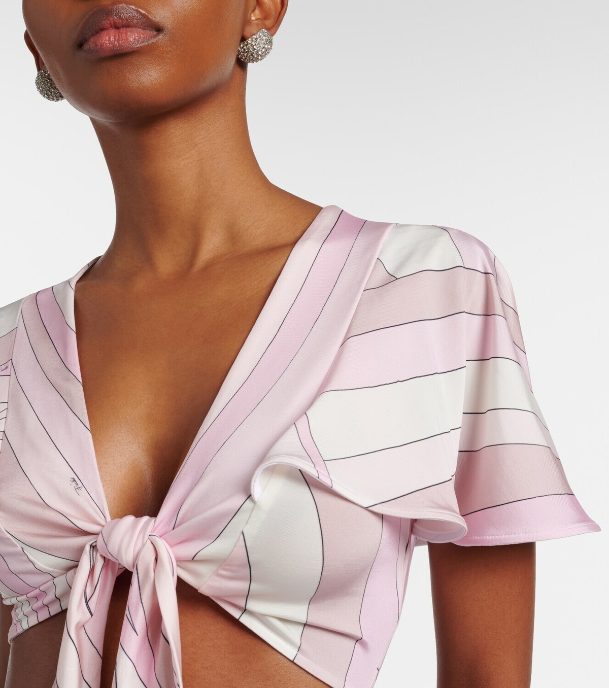 Pucci Iride satin jersey crop top