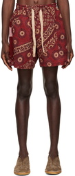 Karu Research Red Kantha Shorts