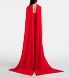 Solace London Ainhoa caped crêpe gown