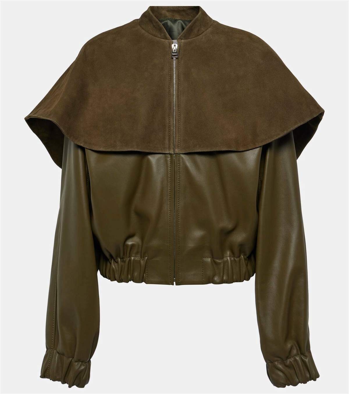 JW Anderson Suede-trimmed leather bomber jacket