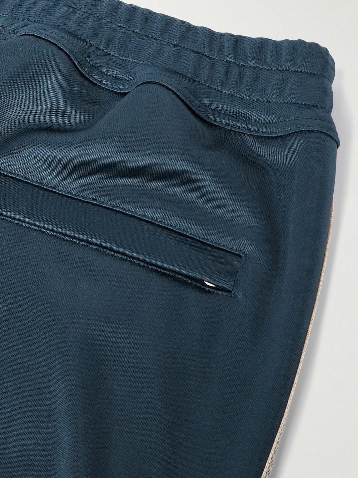 TOM FORD - Straight-Leg Webbing-Trimmed Jersey Track Pants - Blue