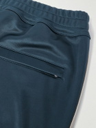 TOM FORD - Straight-Leg Webbing-Trimmed Jersey Track Pants - Blue