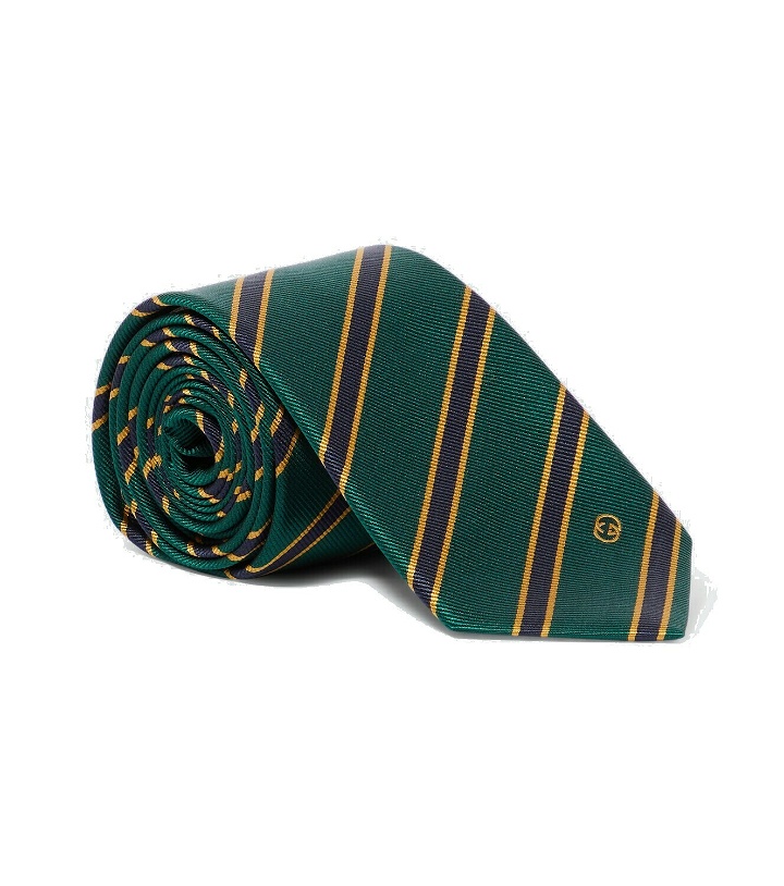 Photo: Gucci Interlocking G striped silk tie