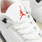 Air Jordan Men's 3 Retro GS Sneakers in Summit White/Fire Red