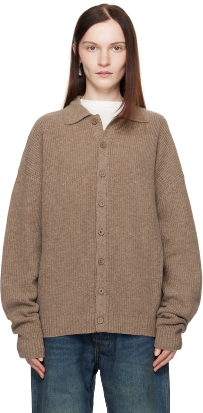 Photo: Aya Muse Brown Relaxed Knit Button Up Cardigan