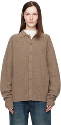 Aya Muse Brown Relaxed Knit Button Up Cardigan