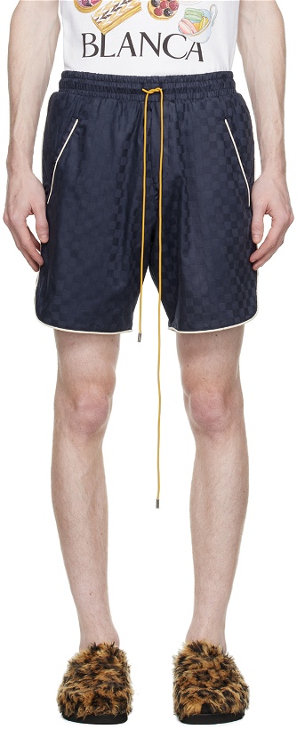Photo: Rhude Navy Checked Shorts