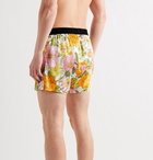 TOM FORD - Velvet-Trimmed Floral-Print Stretch-Silk Satin Boxer Shorts - Multi