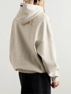 Fear of God - Eternal Logo-Flocked Cotton-Jersey Hoodie - Neutrals