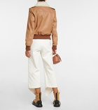 Loewe - Shearling-collar leather bomber jacket
