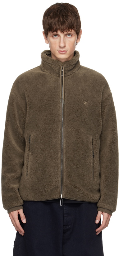 Photo: Emporio Armani Brown Embroidered Reversible Jacket